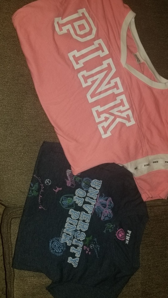 Pink size xs tshirts lot of 2 Victoria's secret